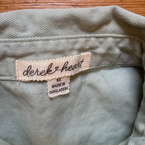 Derek Heart mint green smily face patch short sleeve girls romper SIZE 6 - Picture 3 of 6